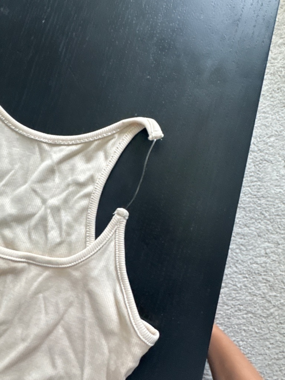 Commense Cream Ribbed Tank Top